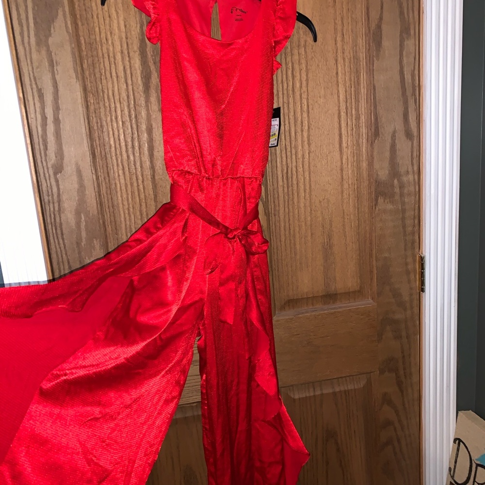 Red Romper one piece kids 10/12 Art‎ Class dressy